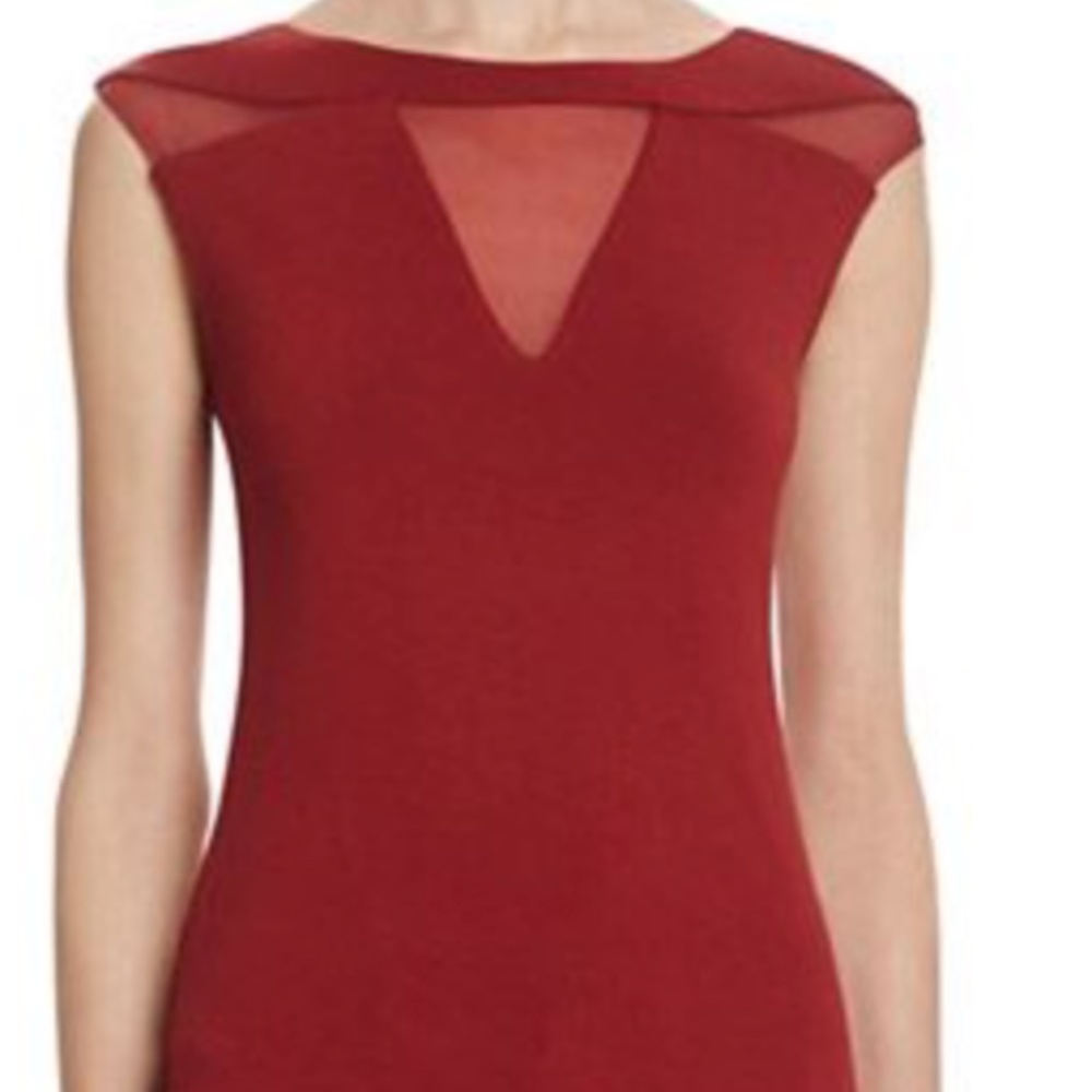 Bailey 44 Maroon Mesh Top, Medium